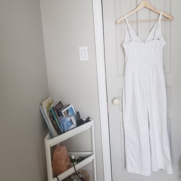 White striped dynamite wide leg jumpsuit - Picture 4 of 5